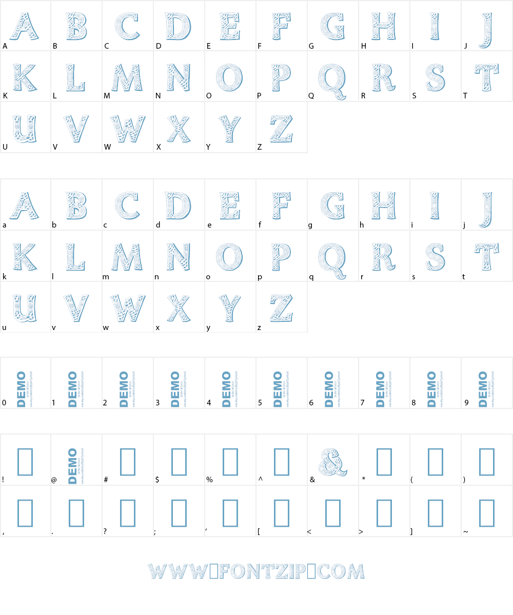 Zentyp Demo Font Character